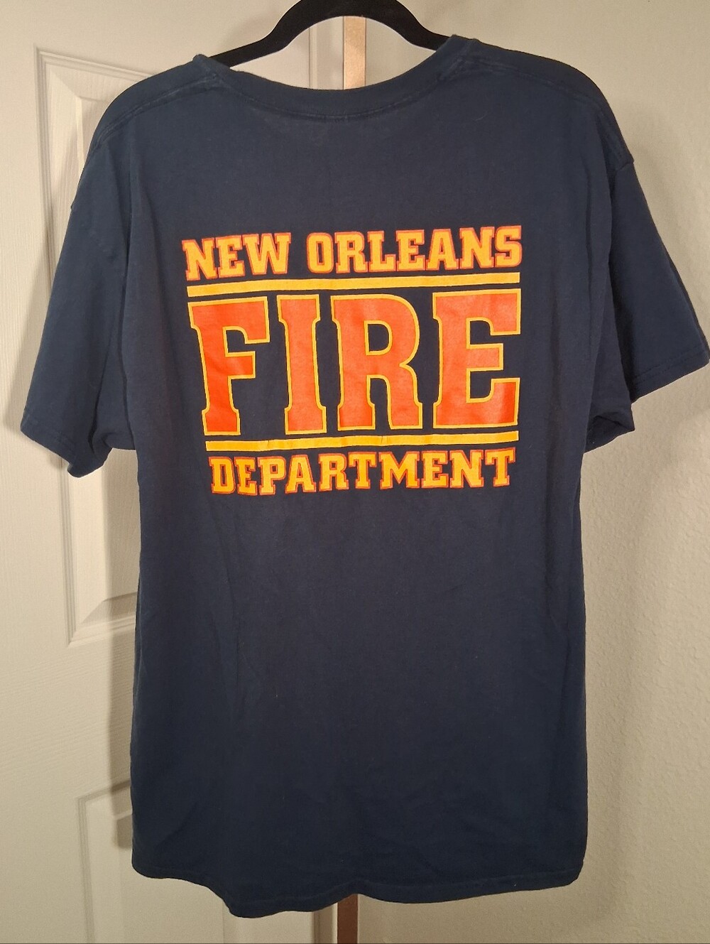 New Orleans Fire Department T Shirt Large Navy